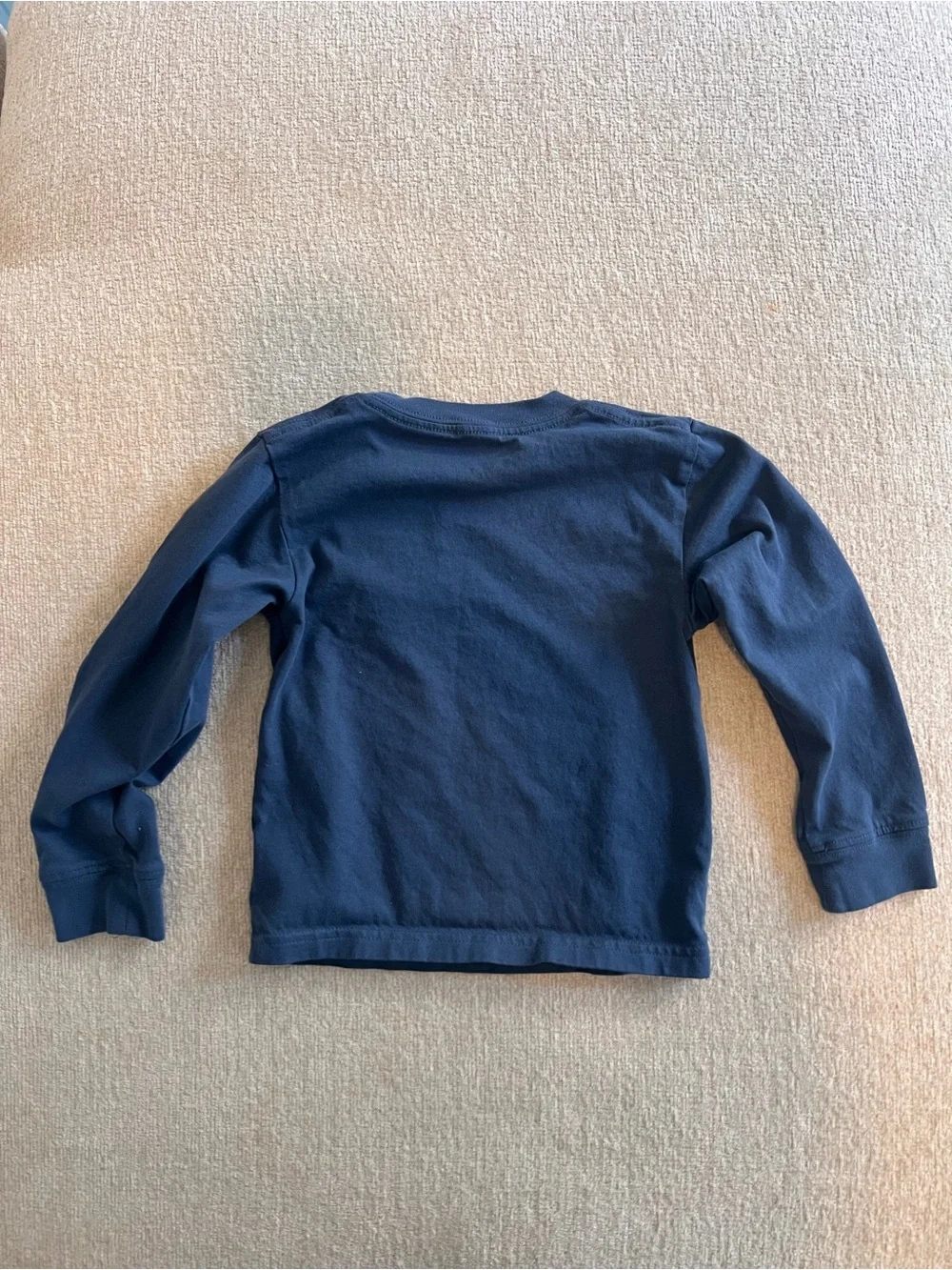Carhartt Kids Navy Blue Long-Sleeve Pocket Tee with Yellow Logo